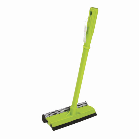 Стекломойка ЛЮБАША, пластиковая ручка 40 см, рабочая часть 20 см (стяжка, губка, ручка), 603614 