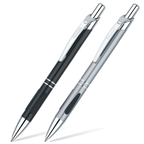 Ручка шариковая BRAUBERG бизнес-класса "Minister" корп. ассорти, сереб.дет, рез.встав., 1мм, 141437,