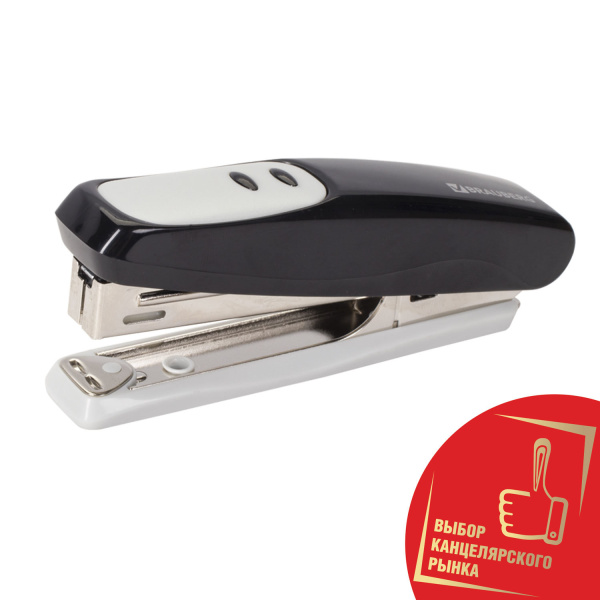 Степлер №10 BRAUBERG "Germanium", до 12 листов, черный