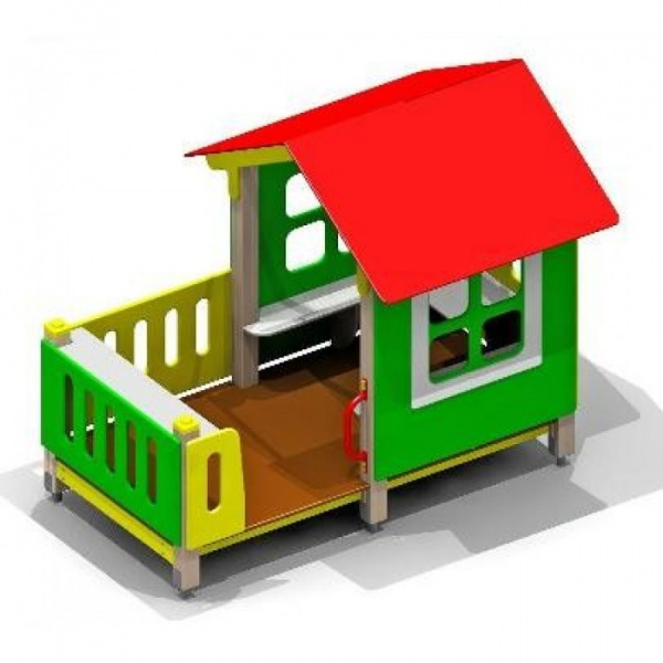 Домик от 2 лет, деревянный брус, 2410х1720 мм, Н=1940 мм