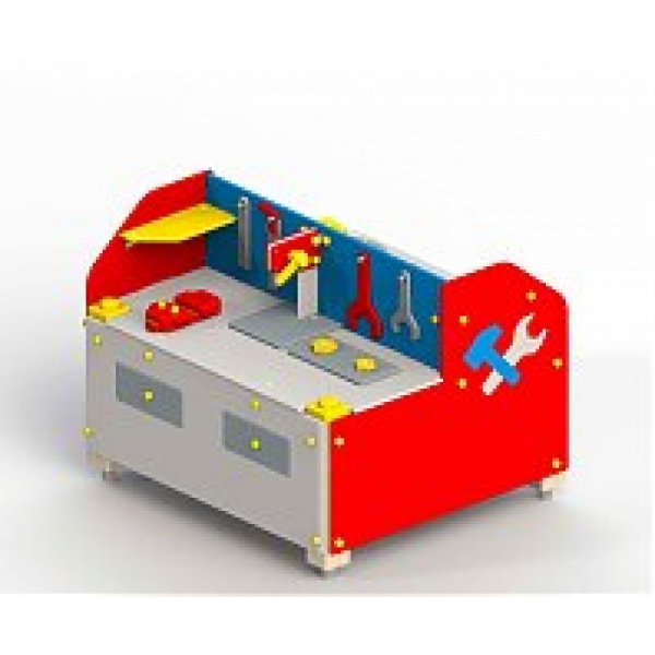 Мастерская, от 2 лет, деревянный брус, 1130х1045 мм, Н=875 мм