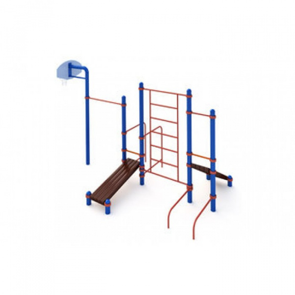 Баскетбольная стойка, турник классического хвата, шведская стенка