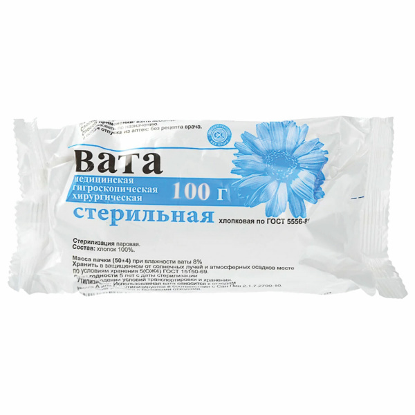 Вата глазная стерильная НИКА 100 г