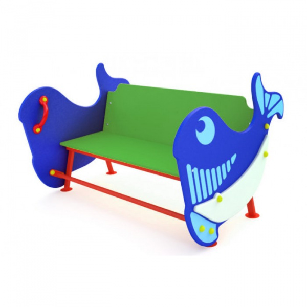 Скамейка детская "Кит", 2-7 лет, влагостойкая фанера, размеры 1200x600мм