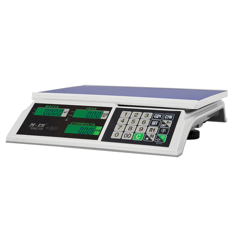 Весы торговые MERCURY M-ER 326AC-15.2 LCD (0,04-15 кг), дискретность 5 г, платформа 325x230 мм