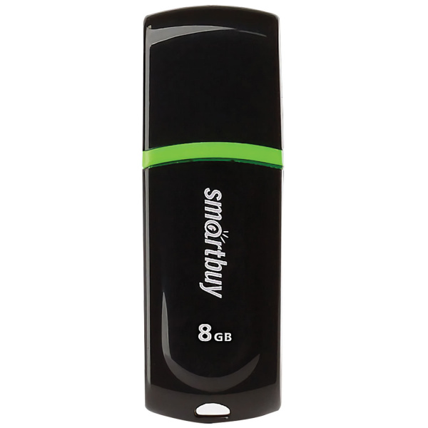 Флэш-диск 8GB SMARTBUY Paean USB 2.0, черный, SB8GBPN-K