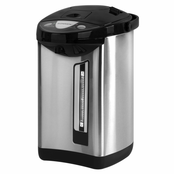 Термопот SONNEN TP-50, 5 л, 900 Вт, 1 температурный режим, 3 режима подачи воды, сталь, белый/серебр Термопот SONNEN TP-50, 5 л, 900 Вт, 1 температурный режим, 3 режима подачи воды, сталь, белый/серебр