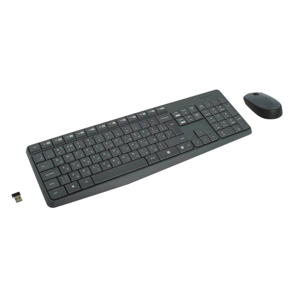 Набор беспроводной LOGITECH Wireless MK235, клавиатура, мышь 2 кнопки + 1 колесо-кнопка, черный, 920