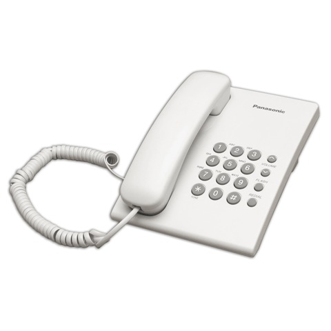 Телефон PANASONIC KX-TS2350RUW, белый, повторный набор, тональный/импульсный режим