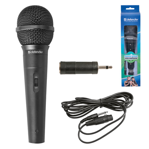 Микрофон DEFENDER MIC-130, проводной, кабель 5 м, черный, 64131 