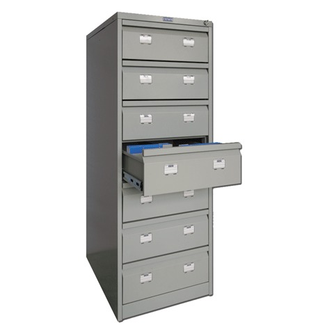 Шкаф картотечный ПРАКТИК "AFC-07", 1327х515х631мм, 7 ящиков под формат А5 (210х149 мм)