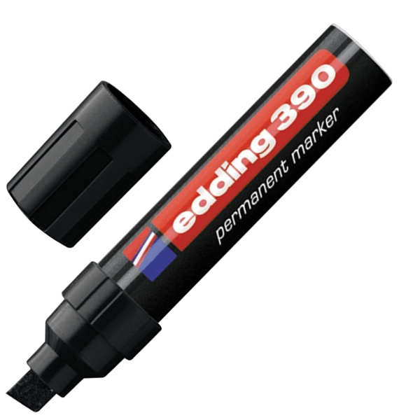 Маркер перманентный (нестираемый) EDDING скошенный наконечник, 4-12мм, черный, E-390/1