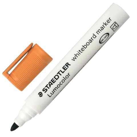 Маркер для доски STAEDTLER (Германия) "Lumocolor", круглый наконечник, 2мм, оранжевый, 351-4