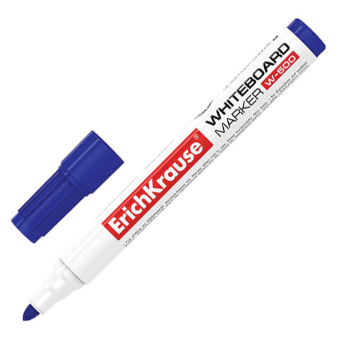 Маркер для доски ERICH KRAUSE "W500", круглый наконечник 2,5мм, синий, 12846