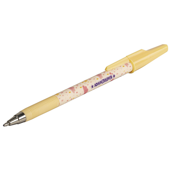 Ручка шариковая ЮНЛАНДИЯ "SPOTS", синяя, SOFT-TOUCH покрытие, узел 0,7 мм, линия 0,35мм, 143733