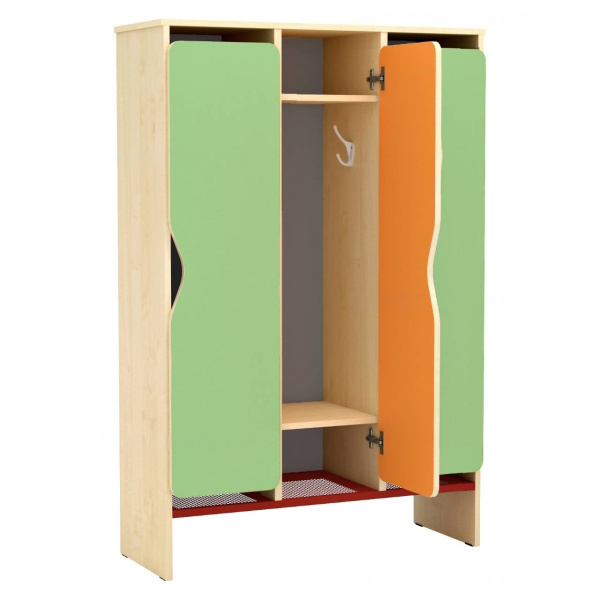 Шкаф для одежды 3-х секц, меламин (908*350*1370мм (дверь зеленый)