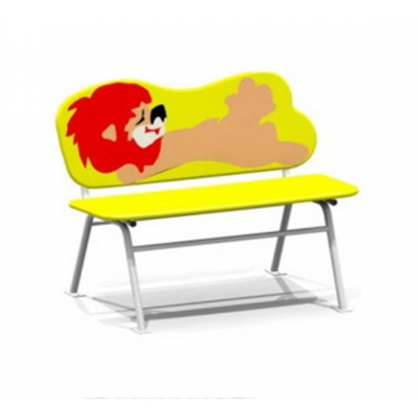 Скамейка на мет ножках "Львёнок" (от 1 до 7 лет), влагостойкая фанера, размеры 1000х670 мм