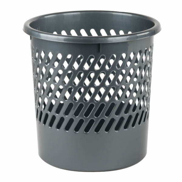 Корзина для бумаг STAFF "Basic" сетчатая, 11 л, серая, 237918
