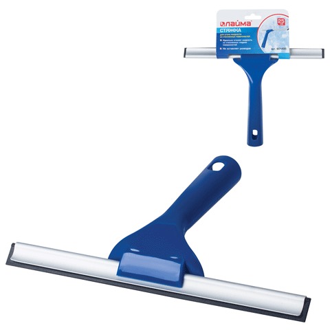 Стяжка для удаления жидкости со стекол ЛАЙМА "Дом и офис" рабочая часть 25см, пластик, 601495