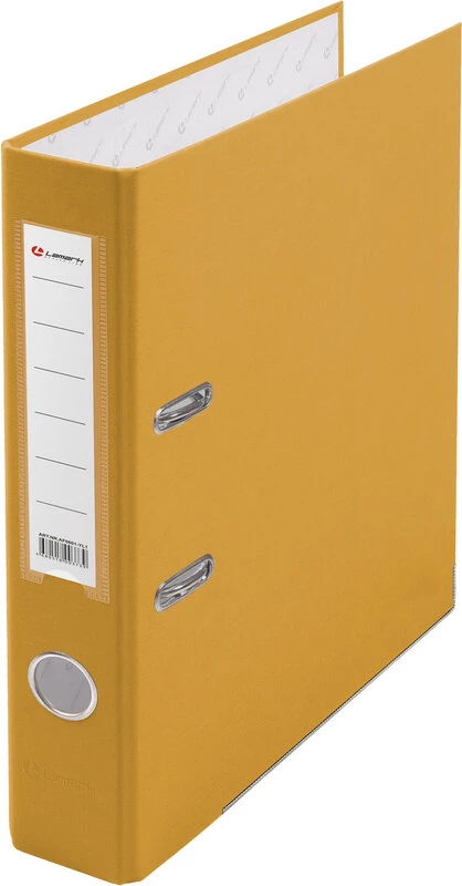 Папка-регистратор Lamark PP 50мм желтая, металл.окантока, карман, собранная Папка-регистратор Lamark PP 50мм желтая, металл.окантока, карман, собранная