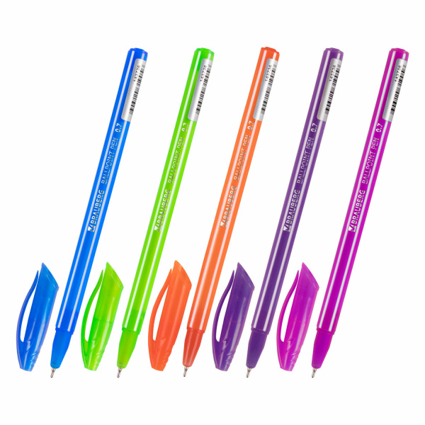 Ручка шариковая масляная BRAUBERG STRIPES, СИНЯЯ, корпус ассорти, узел 0,7 мм, линия письма 0,35 мм, Ручка шариковая масляная BRAUBERG STRIPES, СИНЯЯ, корпус ассорти, узел 0,7 мм, линия письма 0,35 мм,