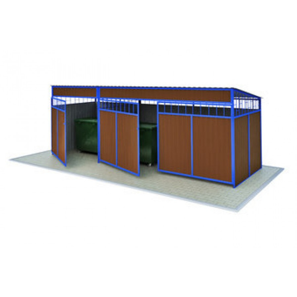 Навес для мусорных баков, Материал: Металлические элементы, Габаритные размеры: Длина х Ширина	6000х