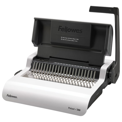 Переплетная машина для пластиковой пружины FELLOWES "PULSAR+", пробивает до 20 л., сшивает до 300 л.