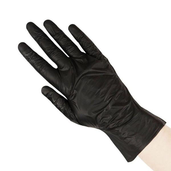 Перчатки одноразовые эластомер TPE, КОМПЛЕКТ 50 пар (100 шт.), M (средний), черные, ELEGREEN, ГППVTЭ