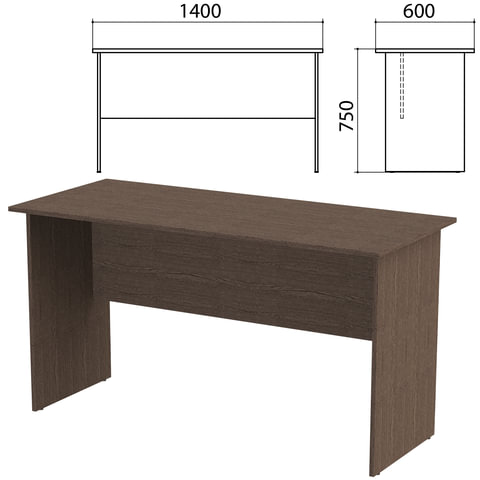 Стол письменный "Канц", 1400х600х750 мм, цвет венге (СК21.16_1+СК20.16_2)