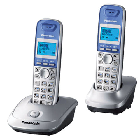Радиотелефон PANASONIC KX-TG2512 RUS + дополнительная трубка, память 50 номеров, АОН, повтор, серебр