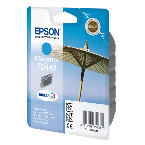 Картридж струйный EPSON (C13T04424010) Stylus C64/C66/C84/C86/CX3600/CX3650/CX6400/CX6600, голубой, 