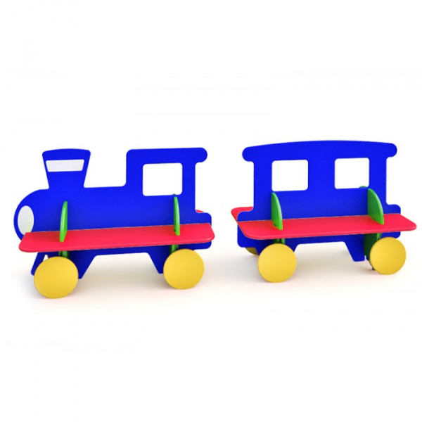 Скамейка детская "Паровозик", 2-7 лет, влагостойкая фанера, размеры 2500х600мм
