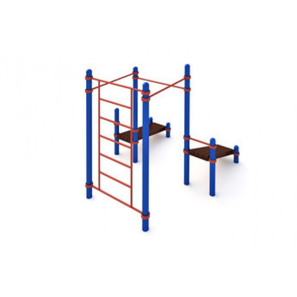 Шведская стенка, три турника классического хвата