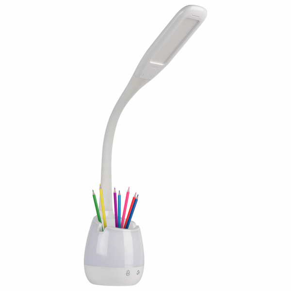 Настольная лампа светильник с органайзером и держателем для телефона, "4 в 1", LED, 5 Вт, белый, DAS