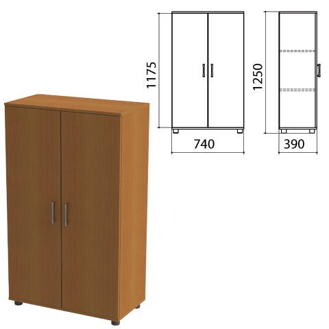 Шкаф закрытый "Монолит", 740х390х1250мм, цвет орех (КОМПЛЕКТ) 