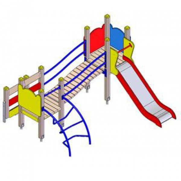 Детский игровой комплекс (3-7 лет) 3150х2910 мм, Н=1900 мм, Н площадок 650 мм, 950 мм