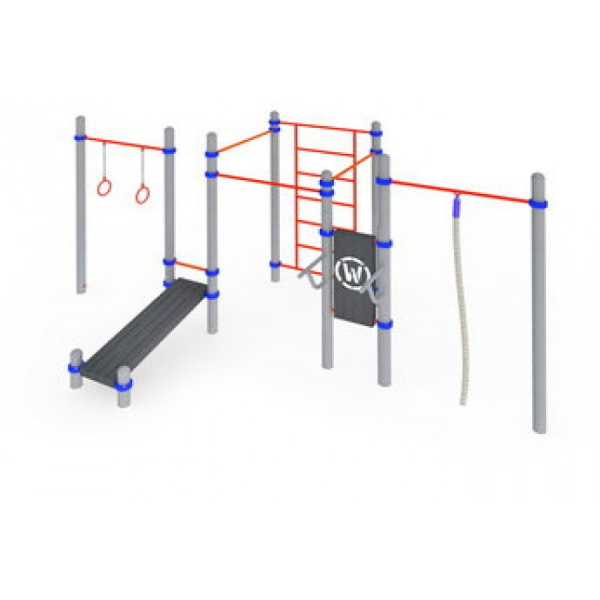 Гимнастические кольца, три турника классического хвата