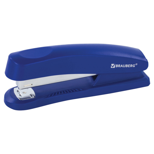 Степлер №24/6, 26/6 BRAUBERG "Standard+", до 30 листов, полнозагрузочный, синий, 228607  Степлер №24/6, 26/6 BRAUBERG "Standard+", до 30 листов, полнозагрузочный, синий, 228607