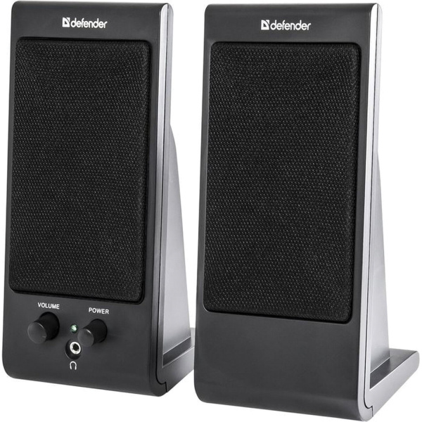 Колонки компьютерные DEFENDER SPK-165/170, 2.0, 2*2W пластик,черные, разъем для наушников 65165