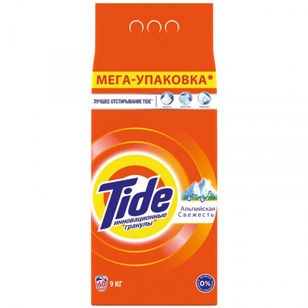 Стиральный порошок Tide (Тайд) автомат 9кг, "Альпийская свежесть"