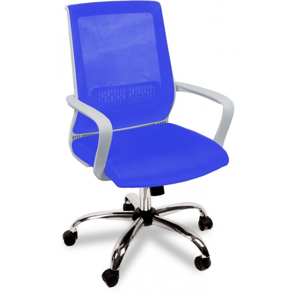 Кресло Оптима люкс спинка сетка (синяя) 3Д/сиденье сетка (синяя)