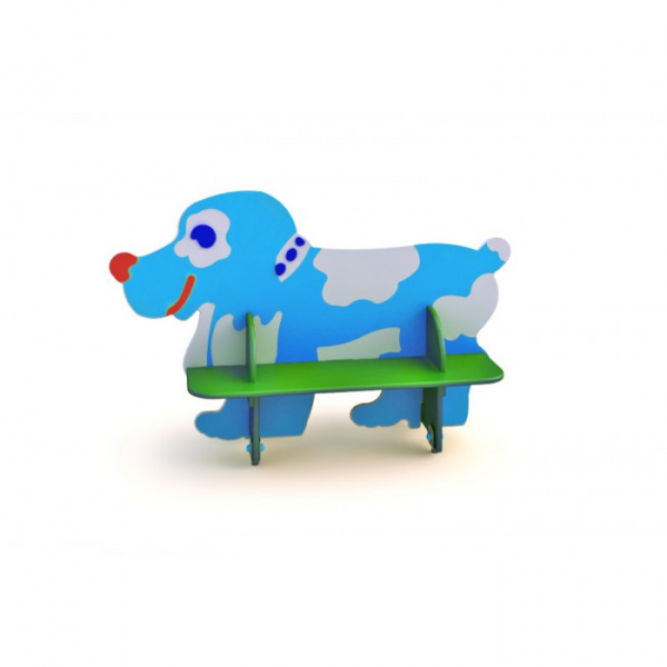 Скамейка детская "Собака", 2-7 лет, влагостойкая фанера, размеры 1580х600мм