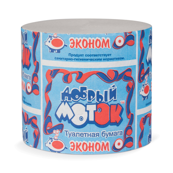 Бумага туалетная быт., 43 м, Добрый Моток, без втулки (эконом), ш/к 50095