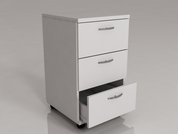 Тумба прикроватная ТП 1/06 на колёсах (3 ящика). Размеры: 450*450*700мм