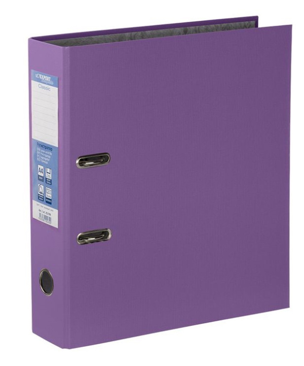 Папка-регистратор 75 мм Expert Complete Classic, PVC, арочный механ., сиреневый