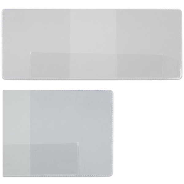 Обложка для удостоверения, ПВХ, 83х216 мм, прозрачная, ДПС, 1229.К