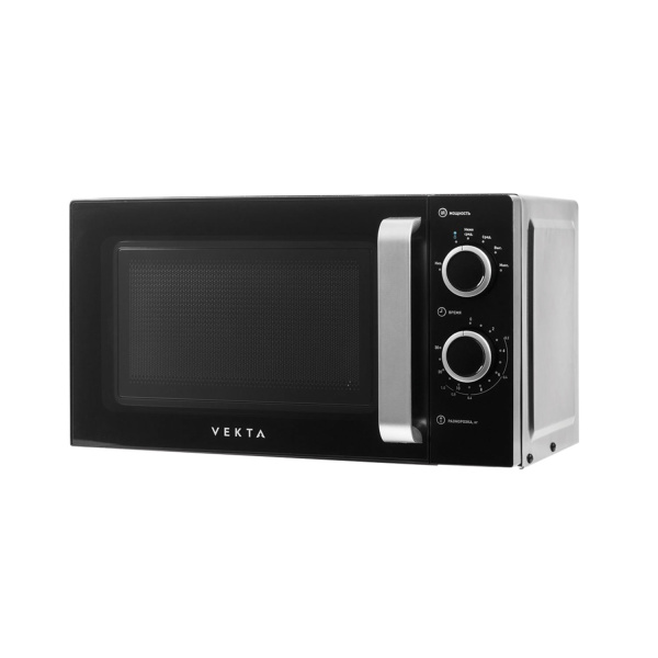 Микроволновая печь VEKTA MS720ATB, объем 20 л, мощность 700 Вт, механическое управл, таймер, черная