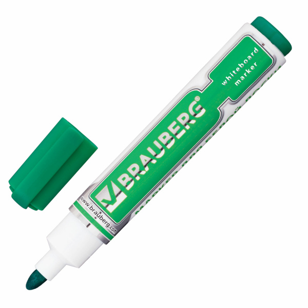 Маркер для доски BRAUBERG "Neo", круглый наконечник 5 мм, зеленый, 150490