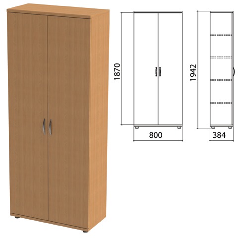 Шкаф закрытый "Этюд", 800х384х1942мм, цвет бук бавария
