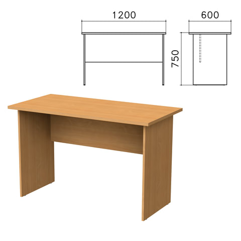 Стол письменный "Монолит", 1200х600х750 мм, цвет бук, МС21.101